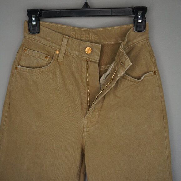 New MOTHER SNACKS! High Waisted Double Stack Ankle Jeans in Army Green size 24 - Picture 13 of 15